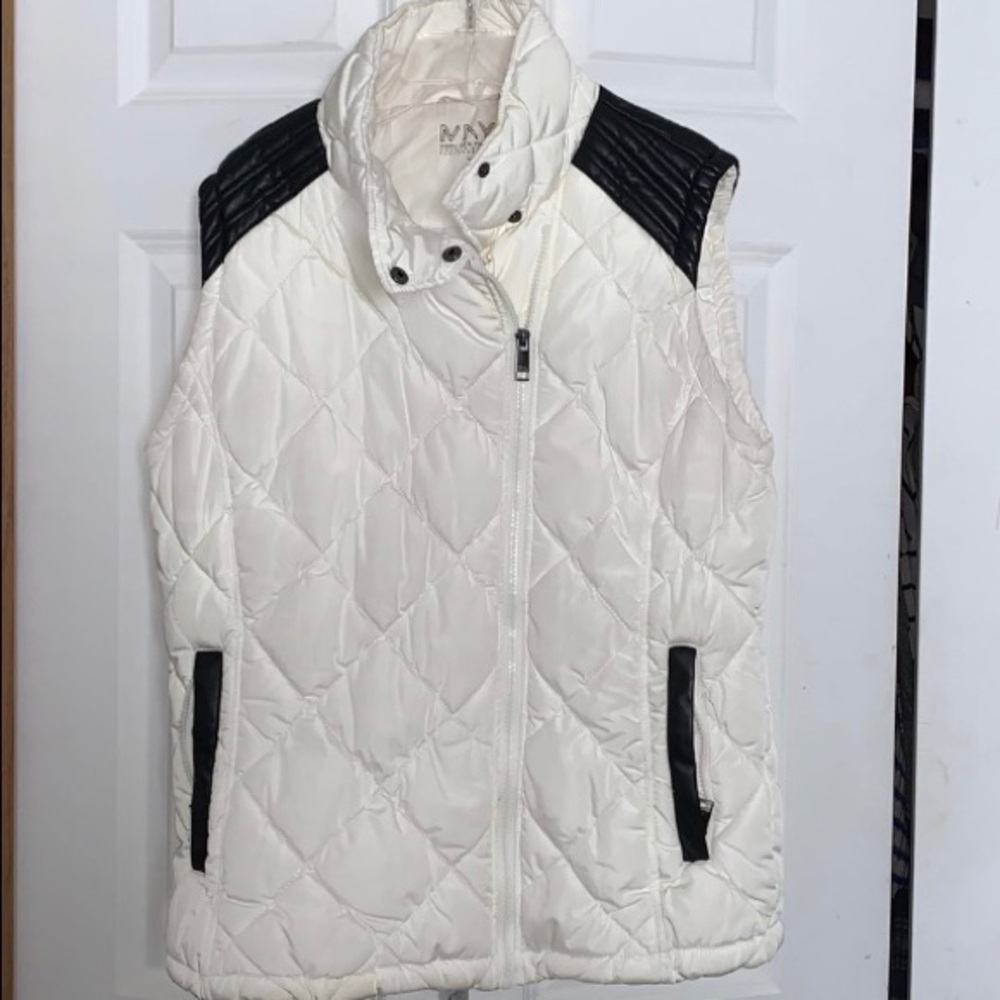 Woman’s White Puffy Vest